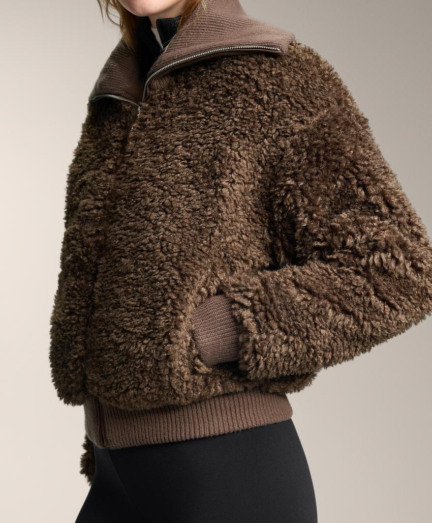 Текстурированная куртка из искусственного меха