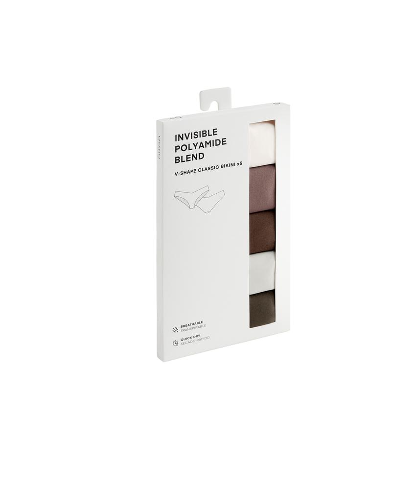 Набор из 5 классических трусиков с невидимым v-вырезом из полиамидного волокна