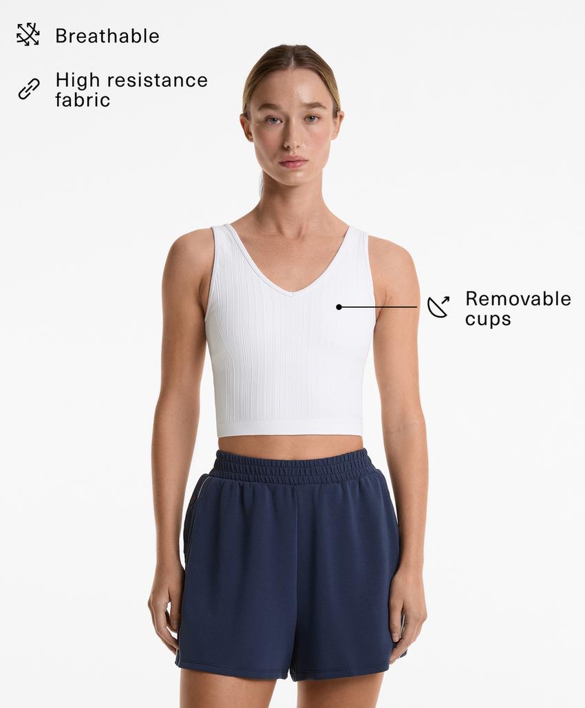 Майка с плетеным рубчиком