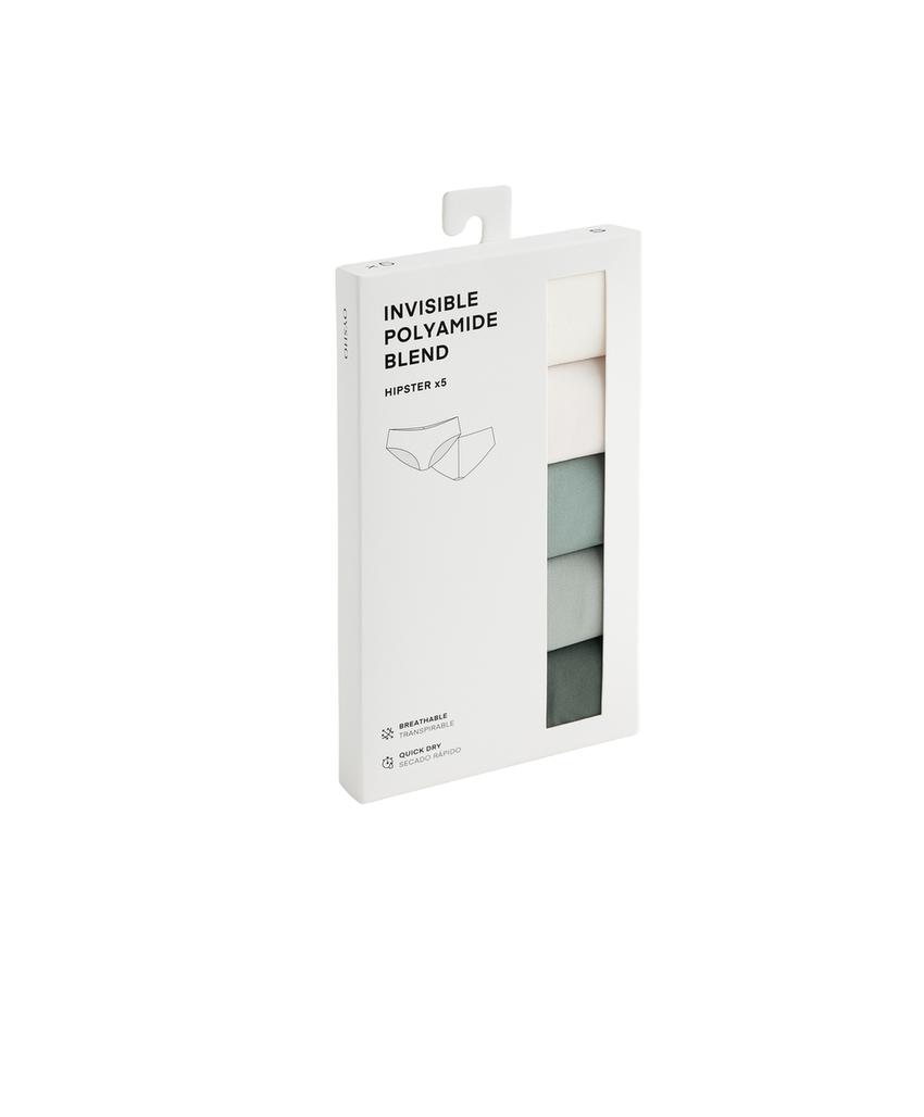 5 невидимых трусиков-бикини из полиамидно-вискозного трикотажа