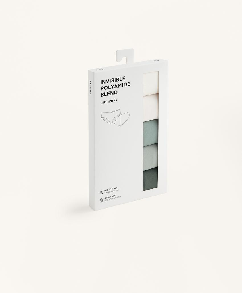 5 невидимых трусиков-бикини из полиамидно-вискозного трикотажа