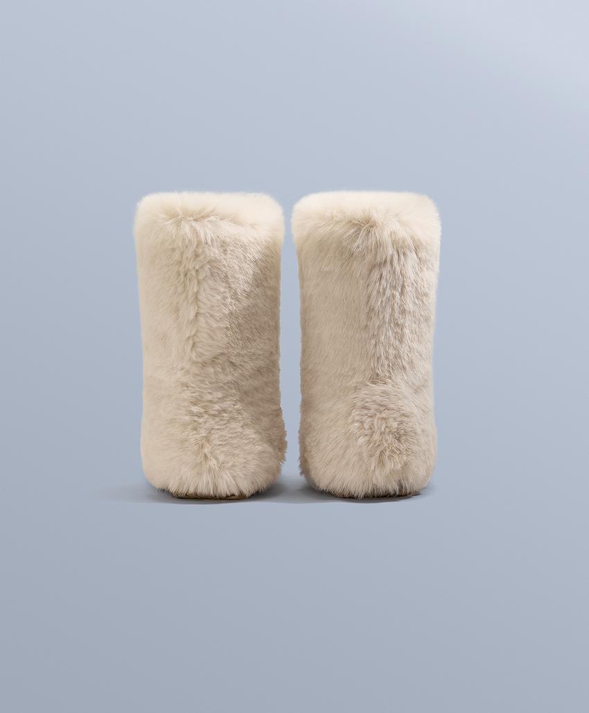 Технические ботинки с эффектом искусственного меха