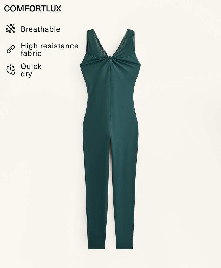 Комбинезон с длинными рукавами и сетчатыми вставками comfortlux