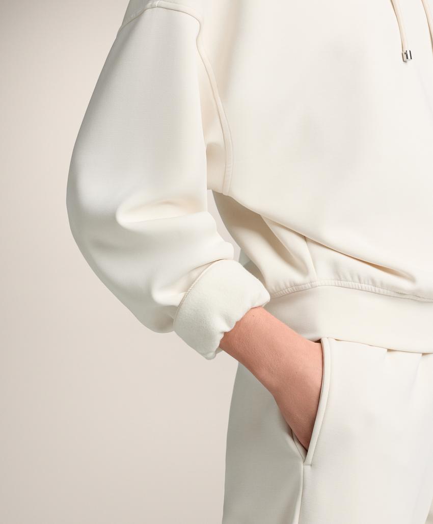 Толстовка «бокси» с капюшоном из модала с начесом