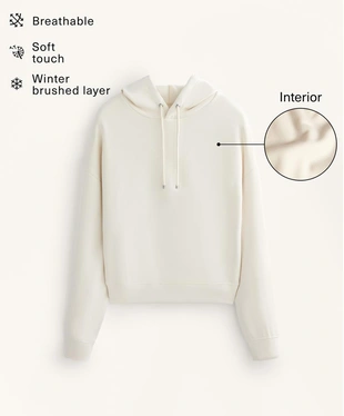 Толстовка «бокси» с капюшоном из модала с начесом- Заказать в России