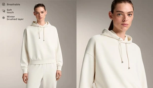 Толстовка «бокси» с капюшоном из модала с начесом- Заказать в России