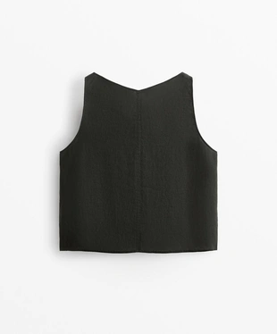 TOP с V-образным вырезом, 100% лен- Заказать в России