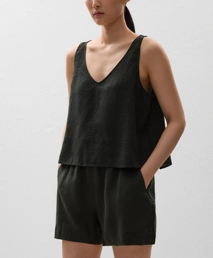 TOP с V-образным вырезом, 100% лен- Заказать в России