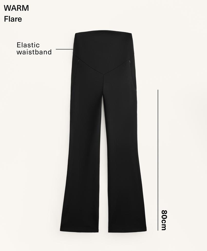 Расклешенные теплые брюки для беременных