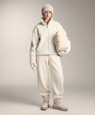 LIGHTWEIGHT FAUX-SHEARLING JOGGING TROUSERS- Заказать в России