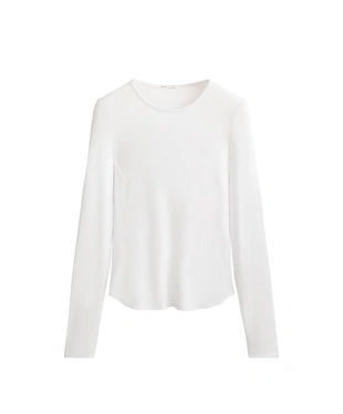 Футболка в рубчик с длинными рукавами из хлопка и модала- Заказать в России