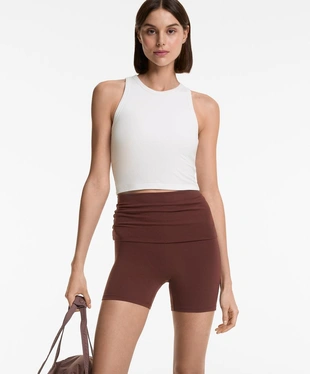 Удлиненный топ-майка в рубчик из смесового модала- Заказать в России