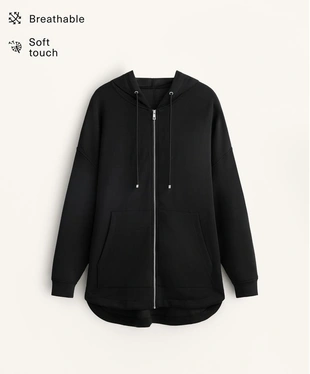 Удлиненная куртка из мягкой ткани с модалом- Заказать в России