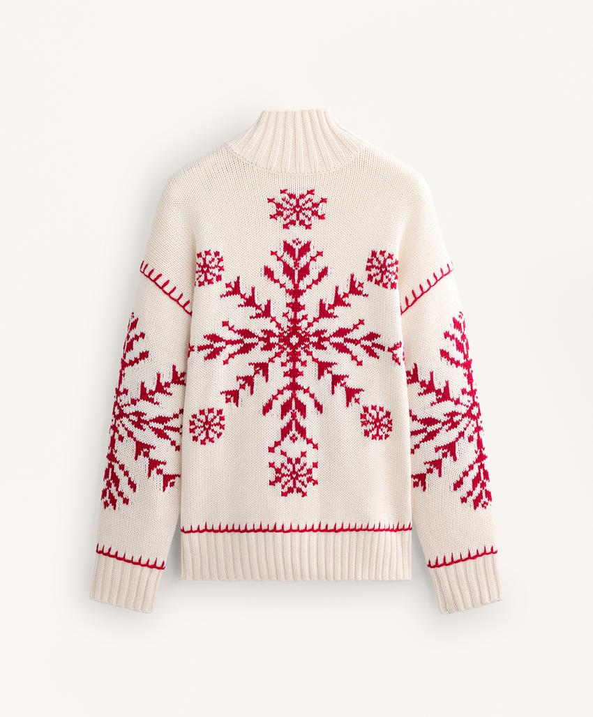 Вязаный свитер с вышивкой «Снежинка»