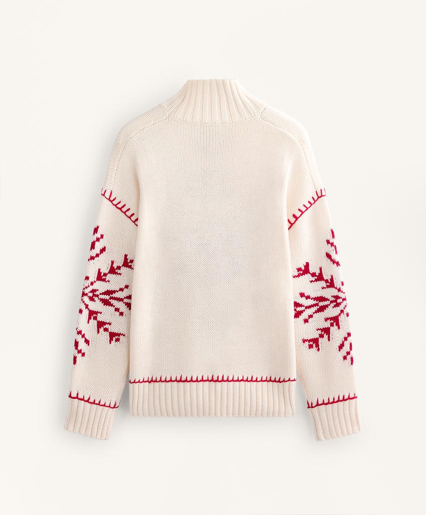 Вязаный свитер с вышивкой «Снежинка»