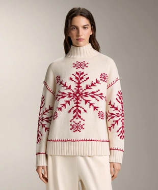 Вязаный свитер с вышивкой «снежинка»- Заказать в России