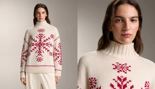 Вязаный свитер с вышивкой «снежинка»- Заказать в России