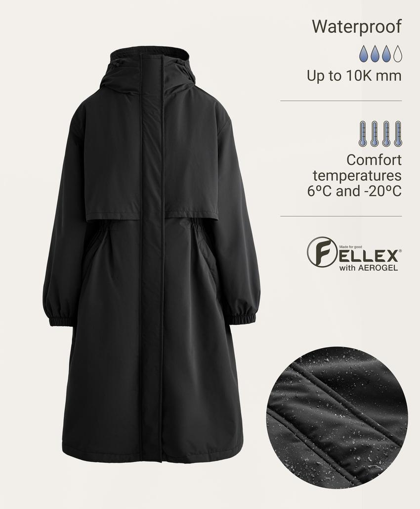 Длинная утепленная непромокаемая куртка 10k FELLEX® с AEROGEL