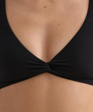 Топ бикини халтер с узлом из ткани пике- Заказать в России