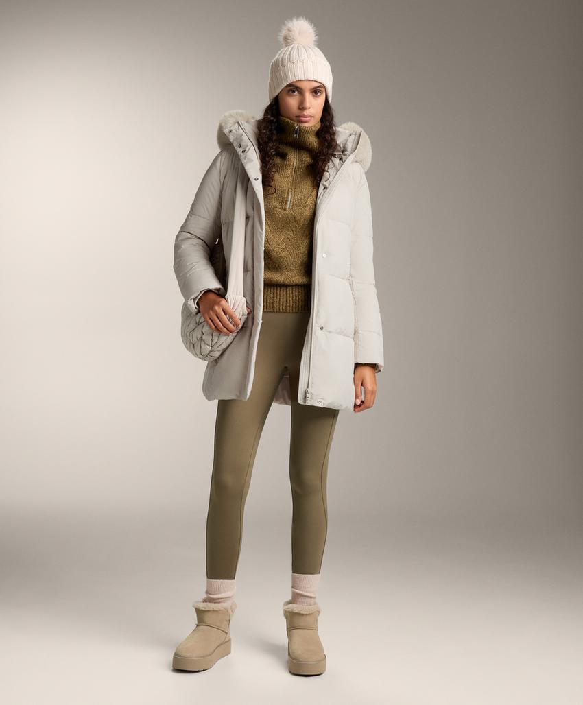 Водоотталкивающая утепленная куртка миди Primaloft®