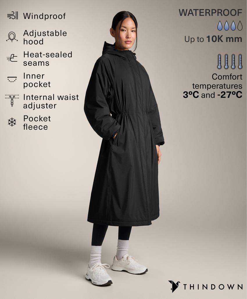 Легкая теплая длинная водонепроницаемая куртка с подкладкой 10k ThindownTM