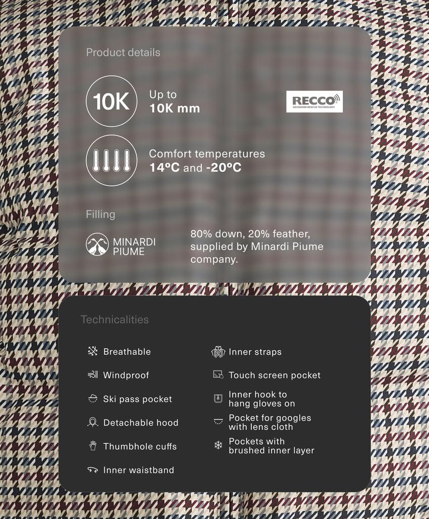 Утепленная куртка с принтом Down от Minardi Piume Company SKI 10 000 мм