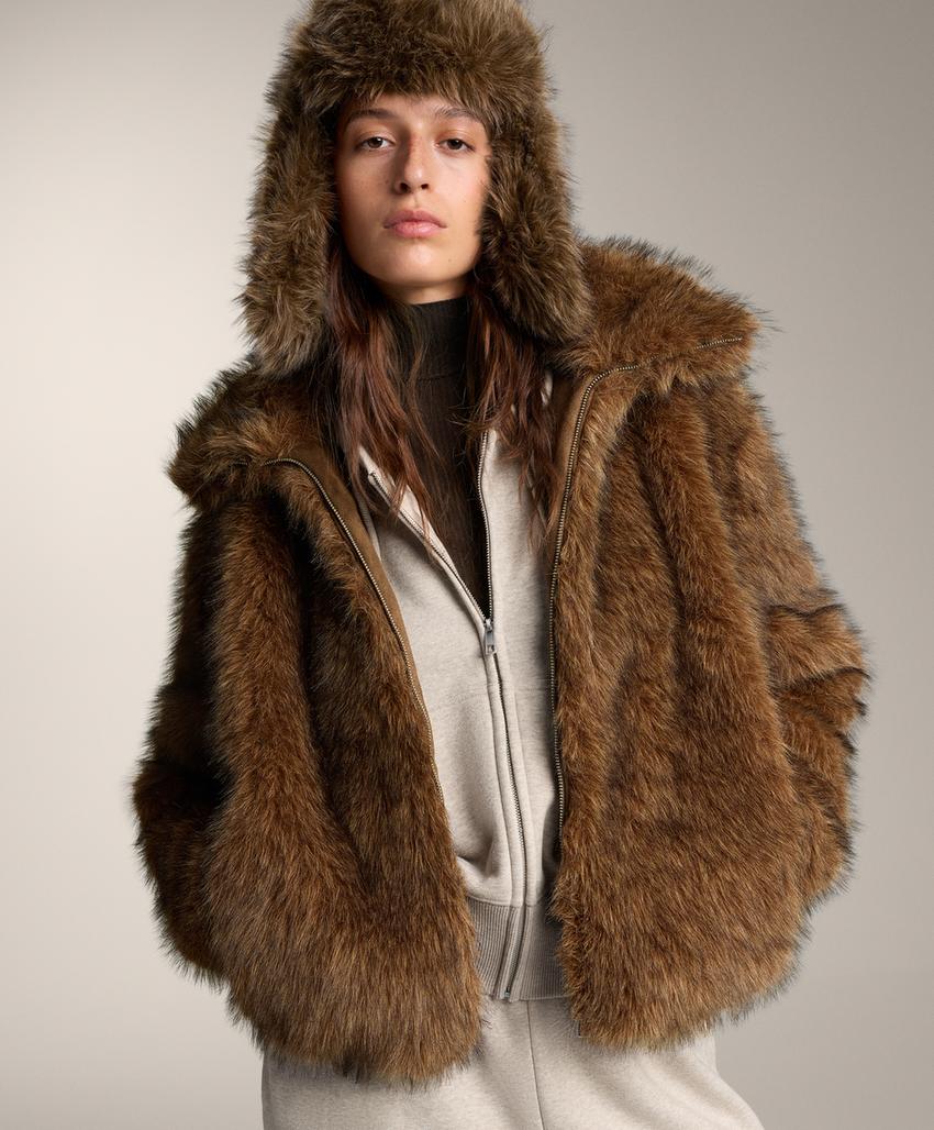 Куртка с капюшоном, широким рукавом, из хлопка