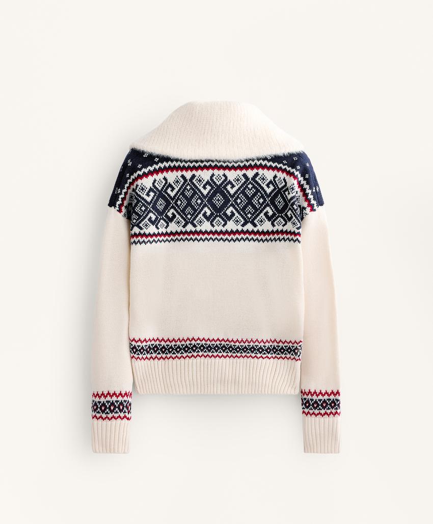 Вязаный кардиган с жаккардовым узором «Лыжи»