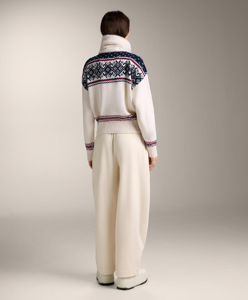 Вязаный кардиган с жаккардовым узором «Лыжи»