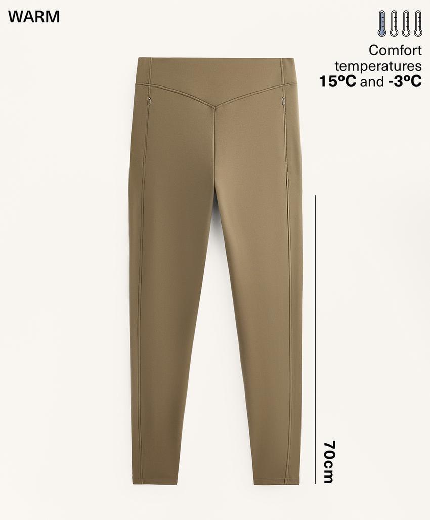 Легинсы длиной до щиколотки Warm с карманами и высокой посадкой, 70 см