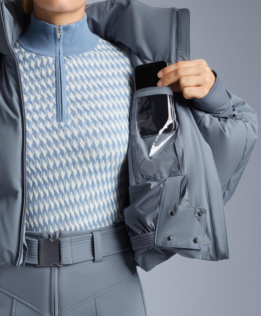 Легкая укороченная куртка с 80% пуха и 20% пера MINARDI PIUME SKI, водостойкая