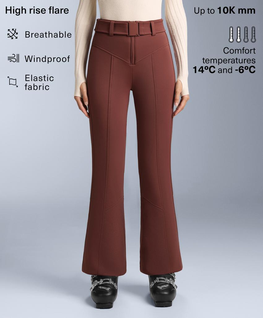 Водостойкие эластичные расклешенные брюки SKI с высокой посадкой