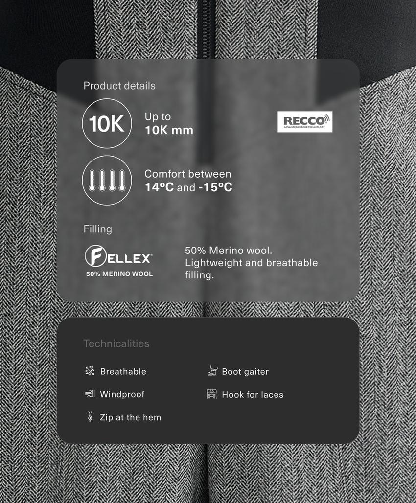 Расклешенные брюки FELLEX® Wool Blend SKI с высокой посадкой, водостойкие