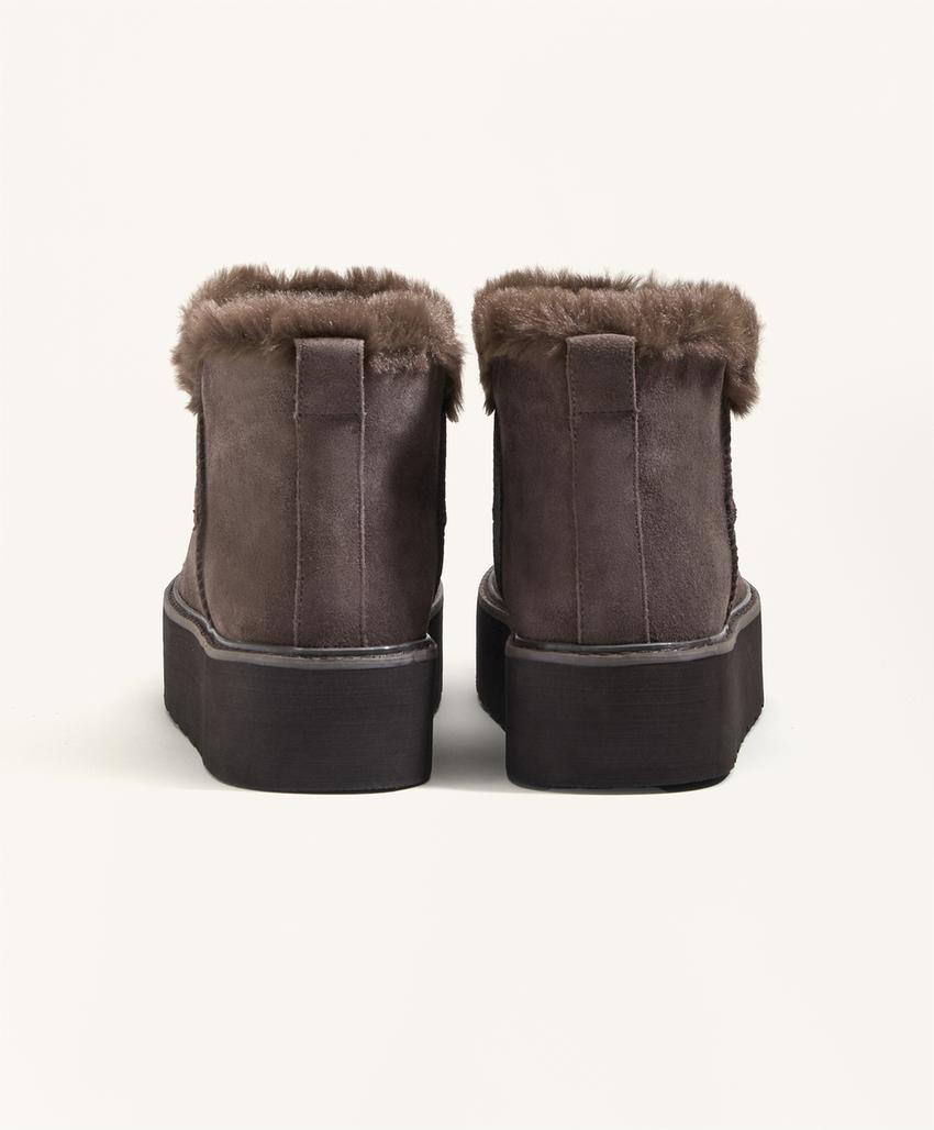 Кожаные ботинки на платформе