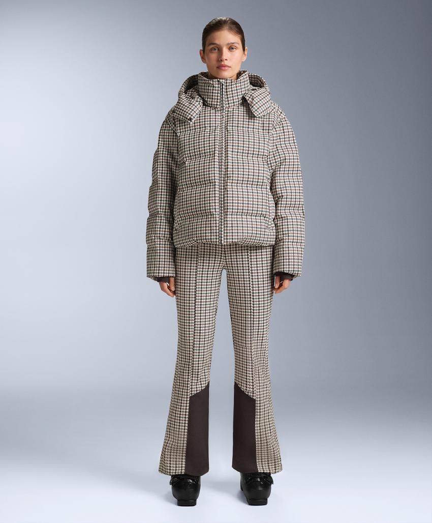 Water-resistant high-rise printed flare stretch SKI trousers