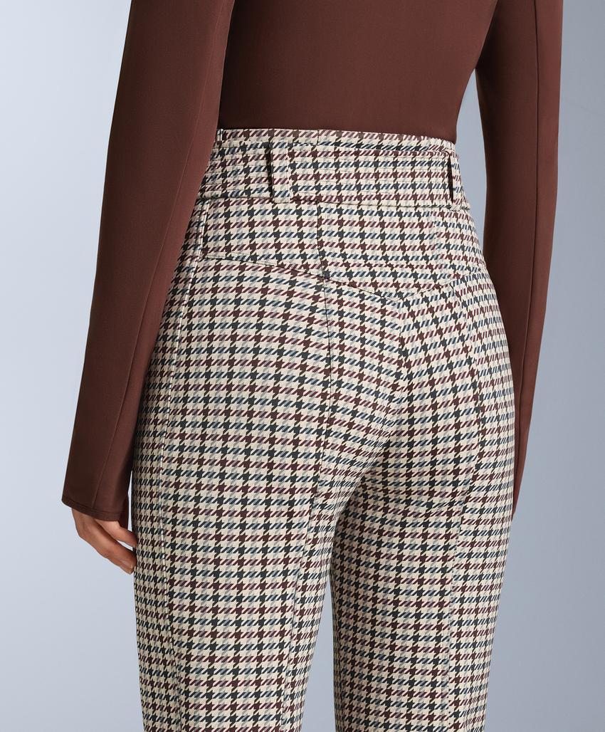 Water-resistant high-rise printed flare stretch SKI trousers