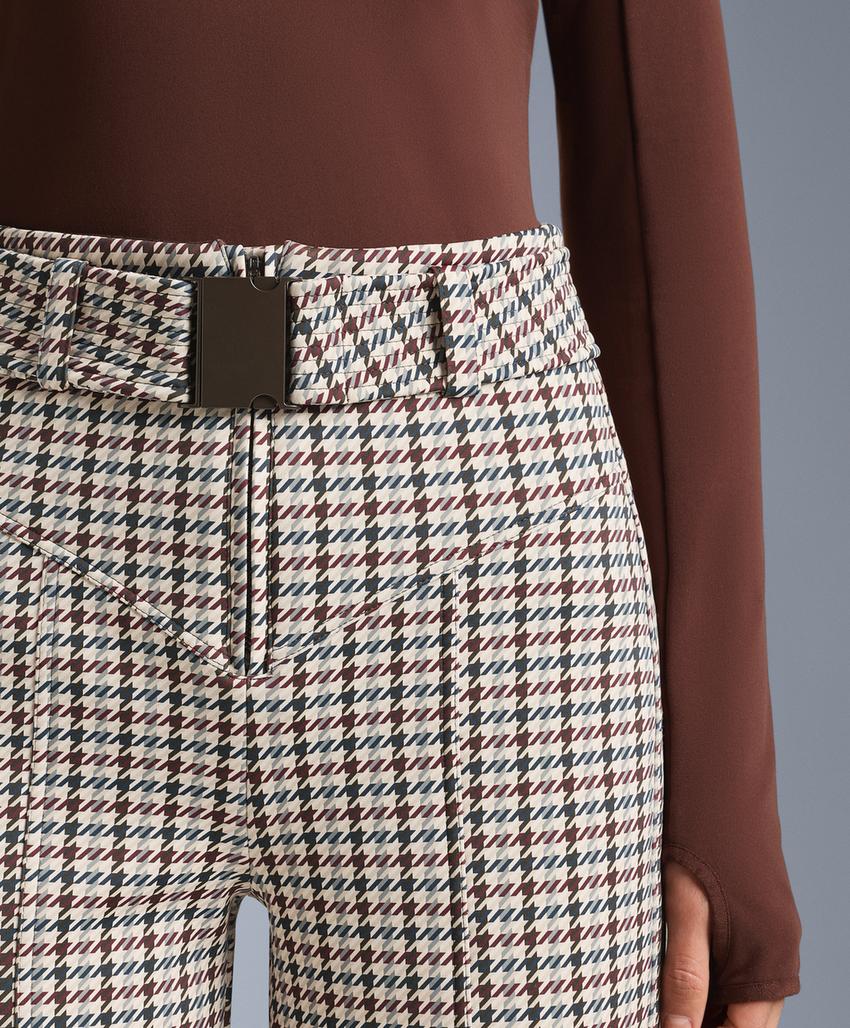 Water-resistant high-rise printed flare stretch SKI trousers