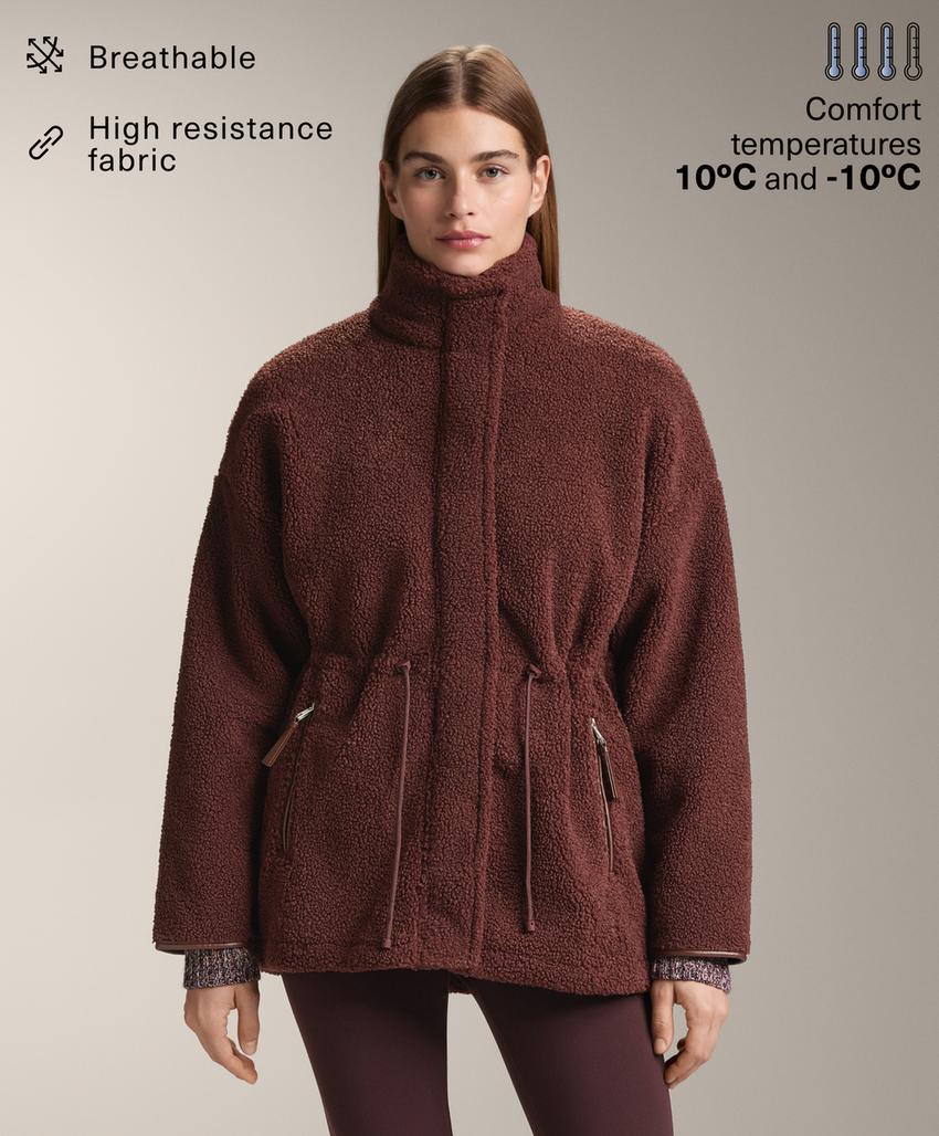 Куртка из искусственной овчины с регулируемой талией