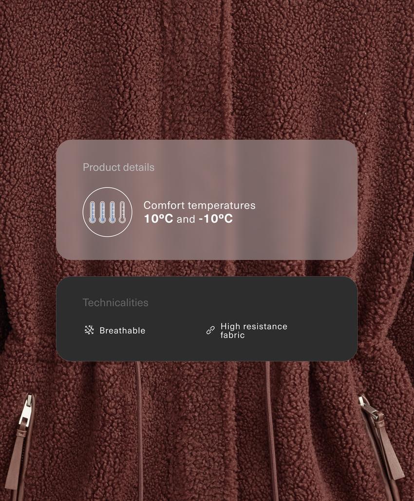 Куртка из искусственной овчины с регулируемой талией