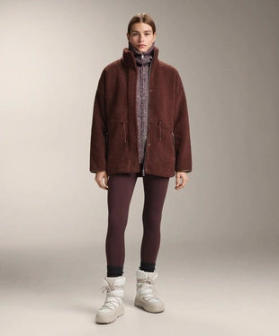 BURGUNDY | 3911/671/122 - OYSHO Куртка из искусственной овчины с регулируемой талией