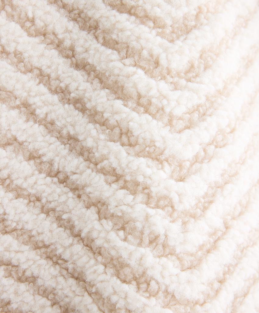 Herringbone faux-shearling jacket