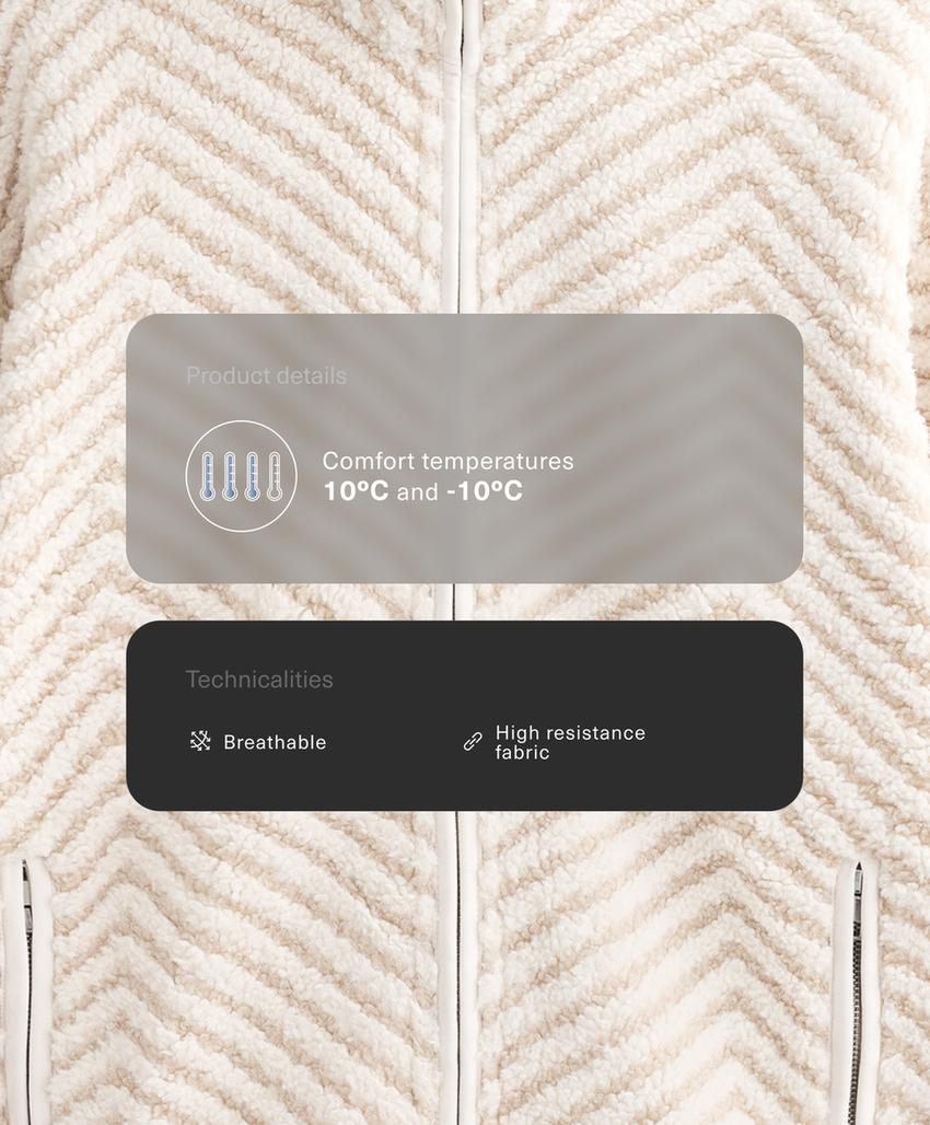 Herringbone faux-shearling jacket