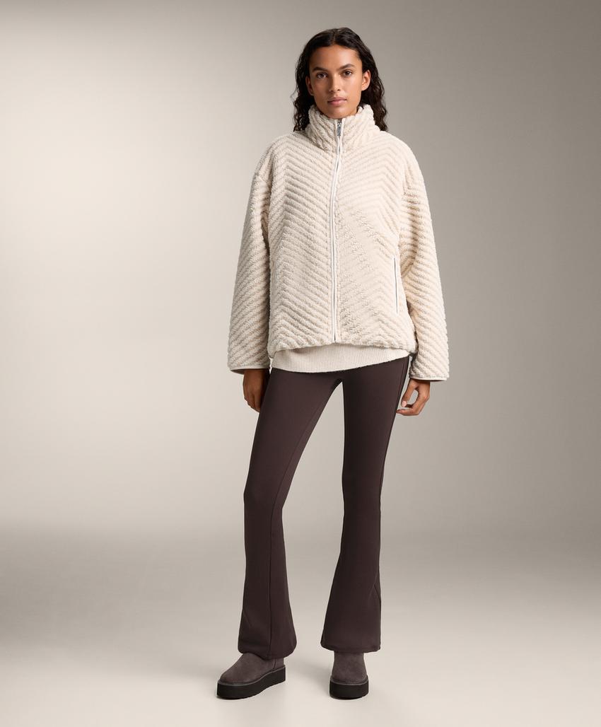 Herringbone faux-shearling jacket