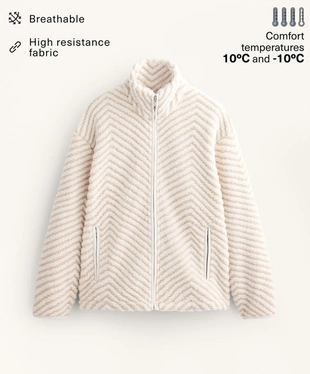 HERRINGBONE FAUX-SHEARLING JACKET- Заказать в России