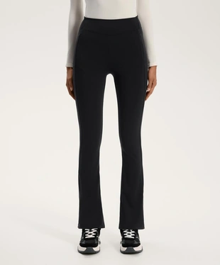 Теплые брюки клеш с высокой посадкой и карманами- Заказать в России