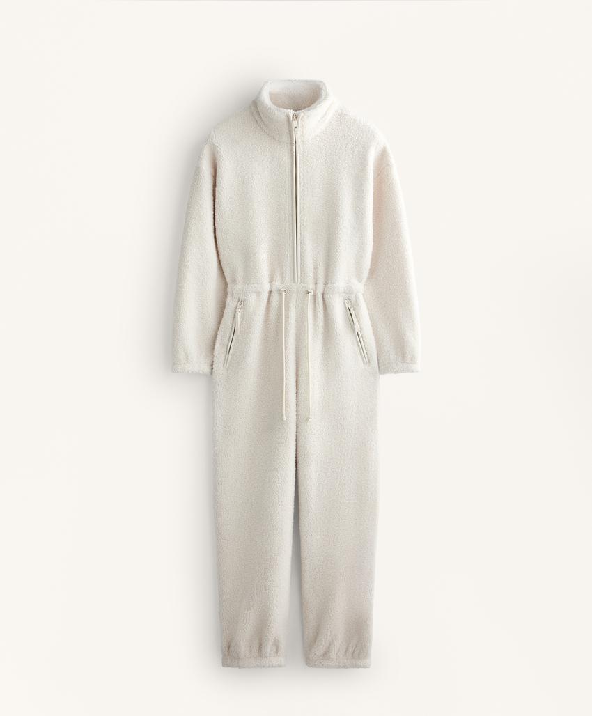 Легкий комбинезон из искусственной овчины с регулируемой талией