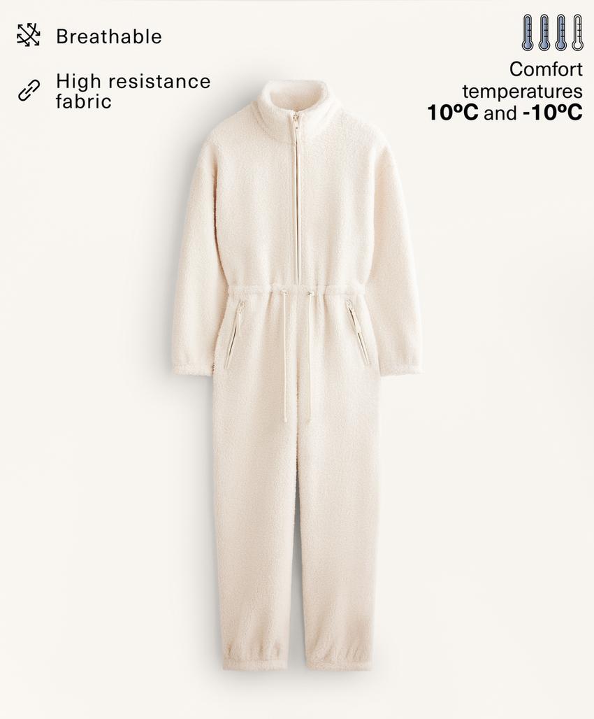 Легкий комбинезон из искусственной овчины с регулируемой талией