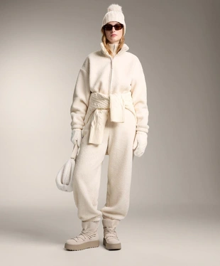 Легкий комбинезон из искусственной овчины с регулируемой талией- Заказать в России