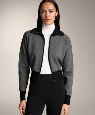 Вязаная куртка с принтом «гусиная лапка»- Заказать в России