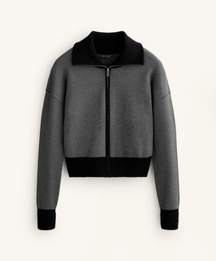 Вязаная куртка с принтом «гусиная лапка»- Заказать в России